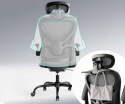 Krzesło biurowe ergonomiczne czarne 3D zagłówek podparcie lędźwi