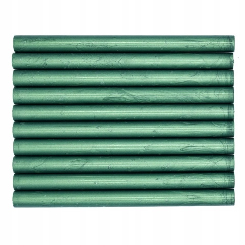 Laski lakowe do pieczęci zielone 10 szt do pistoletu 11 mm zestaw