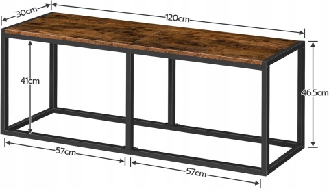 Ławka do jadalni 120 cm industrialna do kuchni salonu przedpokoju