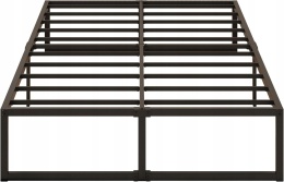 Łóżko Metalowe 150x190 cm Stelaż Stalowy Czarny Bez Sprężyn