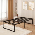 Łóżko Metalowe 80x190 cm Stelaż Stalowy Do Materaca Czarne