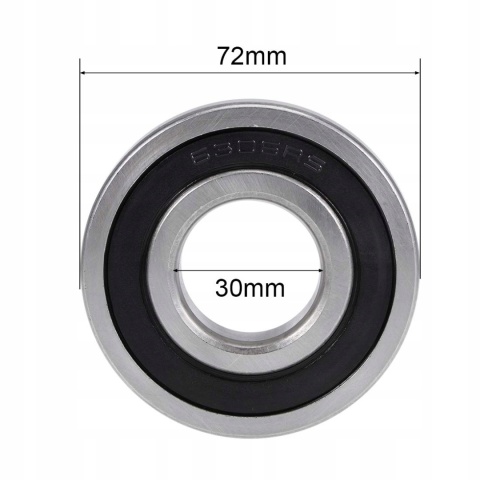 Łożysko kulkowe 6306 2RS 30 x 72 x 19 mm uszczelnione stalowe