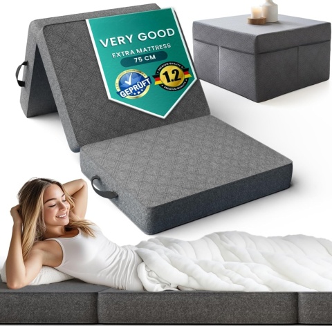 Materac składany pojedynczy 14 cm memory foam do spania dla gości