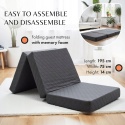 Materac składany pojedynczy 14 cm memory foam do spania dla gości