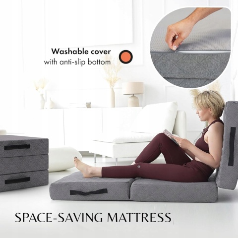 Materac składany pojedynczy 14 cm memory foam do spania dla gości