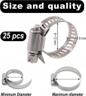 Opaski zaciskowe stal nierdzewna 6 do 12 mm obejmy 25 szt zestaw