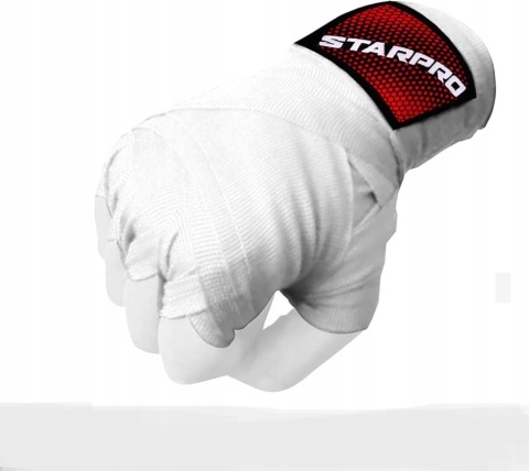 Owijki bokserskie Starpro 2.5 m taśmy bandaże treningowe 2 szt. białe