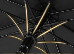 Parasol golfowy automatyczny wentylowany duży czarno-żółty 136cm