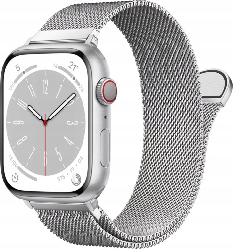 Pasek do Apple Watch stal nierdzewna magnetyczny 38 40 41 mm srebrny