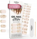 Paski żelowe do paznokci białe ze złotem UV LED manicure 20 szt
