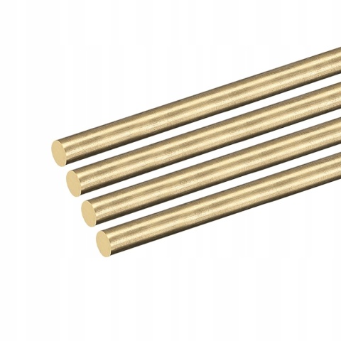 Prety Mosiężne Okragle 5 mm x 150 mm Do Modelarstwa 4 Szt