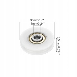 Rolki nylonowe do drzwi szuflad 6x38x8 5 mm z łożyskiem zestaw 6 szt