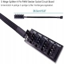 Rozdzielacz PWM 4 pin do 5 wentylatorów 12V hub wentylatorów 2szt