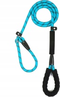 Smycz dla psa spacerowa odblaskowa niebieska 20-55kg 180cm