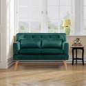 Sofa Dwuosobowa Zielona Aksamitna 117 cm Do Salonu Biura