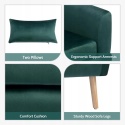Sofa Dwuosobowa Zielona Aksamitna 117 cm Do Salonu Biura