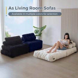 Sofa Rozkładana Fotel Łóżko 190x85 cm Granatowa MAXYOYO