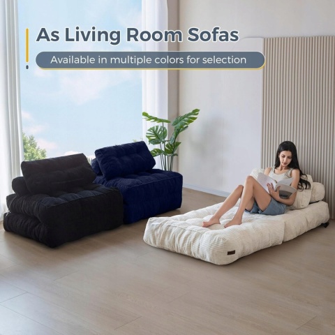 Sofa Rozkładana Fotel Łóżko 190x85 cm Granatowa MAXYOYO
