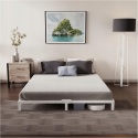 Stelaż łóżka metalowy 180x200 cm biały z miejscem do przechowywania