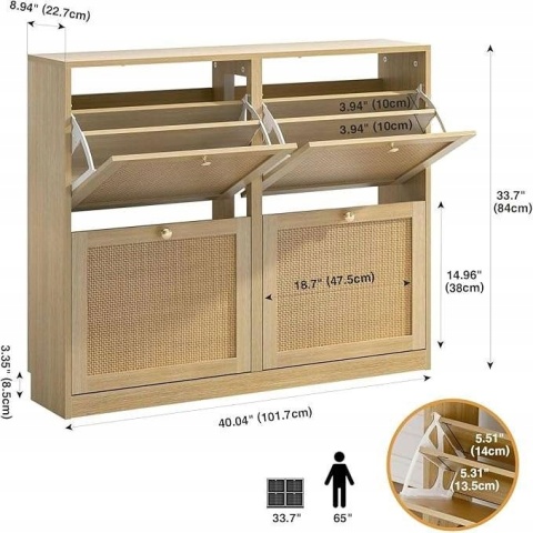 Szafka na buty obuwie komoda na 16-24 par organizer na buty 102x84 cm