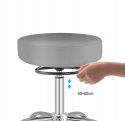 Taboret na kółkach obrotowy 360° z regulacją wysokości do 180 kg szary