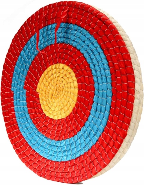 Tarcza do strzelania z łuku słomiana malowana zawieszana 50x50cm