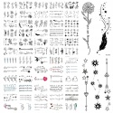 Tatuaże tymczasowe napisy cytaty kwiaty wodoodporne 60 arkuszy