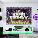Tlo Urodzinowe Ciezarowka Koparka 100x150 cm Baner Dla Chlopca