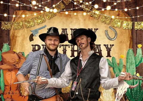 Tło western kowboj rodeo 240 x 180 cm dekoracja urodziny baby shower