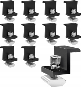 Zaciski do paneli słonecznych 30 mm czarne uchwyt PV 10 szt zestaw