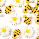 Zawieszki z żywicy pszczoły kwiaty 50 szt DIY do rękodzieła scrapbooking