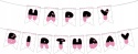 Baner Urodzinowy Happy Birthday Kokarda Różowy Dekoracja SAVITA