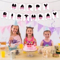 Baner Urodzinowy Happy Birthday Kokarda Różowy Dekoracja SAVITA