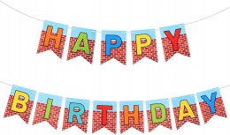 Baner Urodzinowy Happy Birthday Kreskówkowy 2 szt Dekoracja Imprezy
