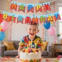 Baner Urodzinowy Happy Birthday Kreskówkowy 2 szt Dekoracja Imprezy