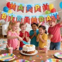 Baner Urodzinowy Happy Birthday Kreskówkowy 2 szt Dekoracja Imprezy