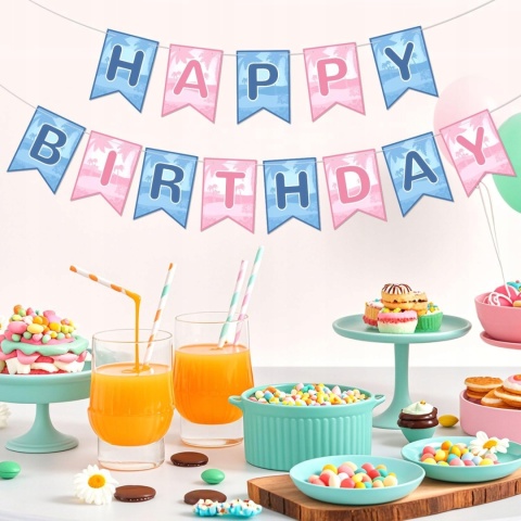 Baner Urodzinowy Hawajski Happy Birthday Tropikalny Dekoracja SAVITA