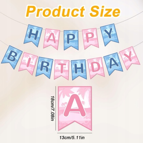 Baner Urodzinowy Hawajski Happy Birthday Tropikalny Dekoracja SAVITA