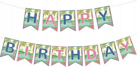 Baner Urodzinowy Hawajski Hawaii Papierowy Tropikalny Baby Shower SAVITA