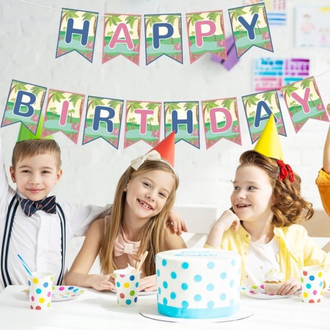 Baner Urodzinowy Hawajski Hawaii Papierowy Tropikalny Baby Shower SAVITA