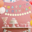Baner Urodzinowy Pastelowy Makaroniki Stokrotki Boho BOXOB 5 szt