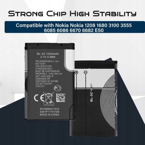 Bateria BL-5C Nokia 1020mAh Li-Poly Zamiennik do Telefonów i Radia