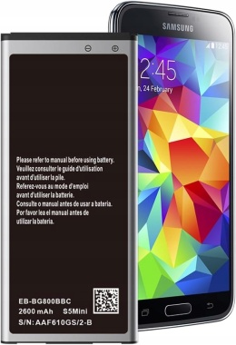 Bateria Samsung Galaxy S5 Mini EB-BG800BBE 2600mAh G800F G800H Li-Poly