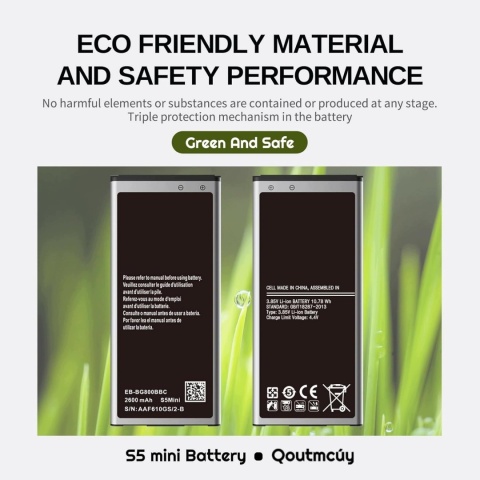 Bateria Samsung Galaxy S5 Mini EB-BG800BBE 2600mAh G800F G800H Li-Poly