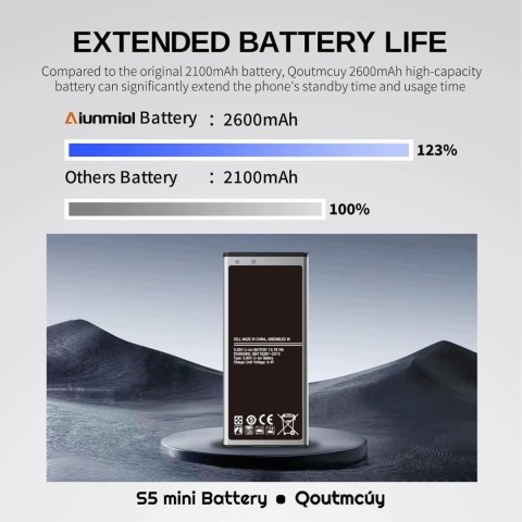Bateria Samsung Galaxy S5 Mini EB-BG800BBE 2600mAh G800F G800H Li-Poly