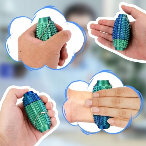 Brelok Sensoryczny z Kolcami Antystresowy Fidget Obrotowy do Kluczy