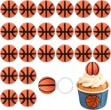 Dekoracje na Babeczki Koszykówka 3D 24 szt Toppery BOXOB NBA