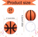 Dekoracje na Babeczki Koszykówka 3D 24 szt Toppery BOXOB NBA
