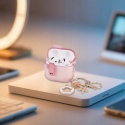Etui AirPods 4 Przezroczyste TPU z Brelokiem Różowe Ochronne BOXOB