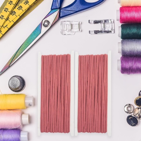 Gumka Okrągła do Szycia 3 mm 18 m Różowo-Czerwona Elastyczna DIY